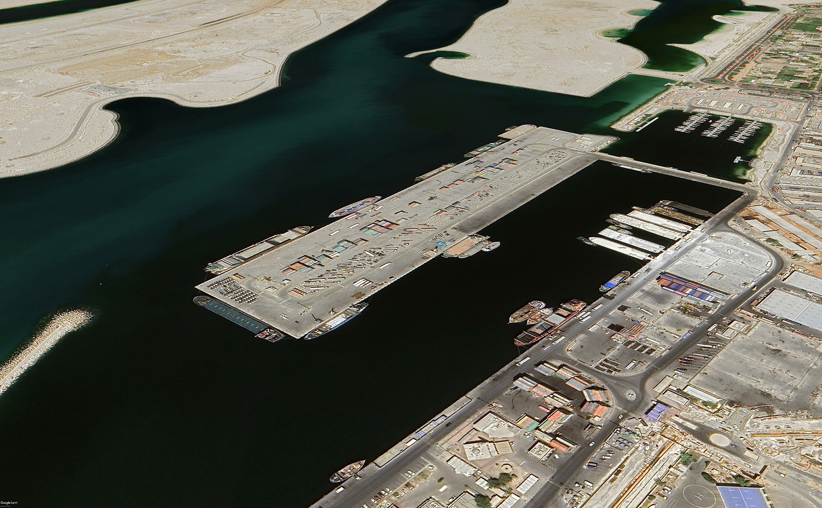 Satellite view of ports