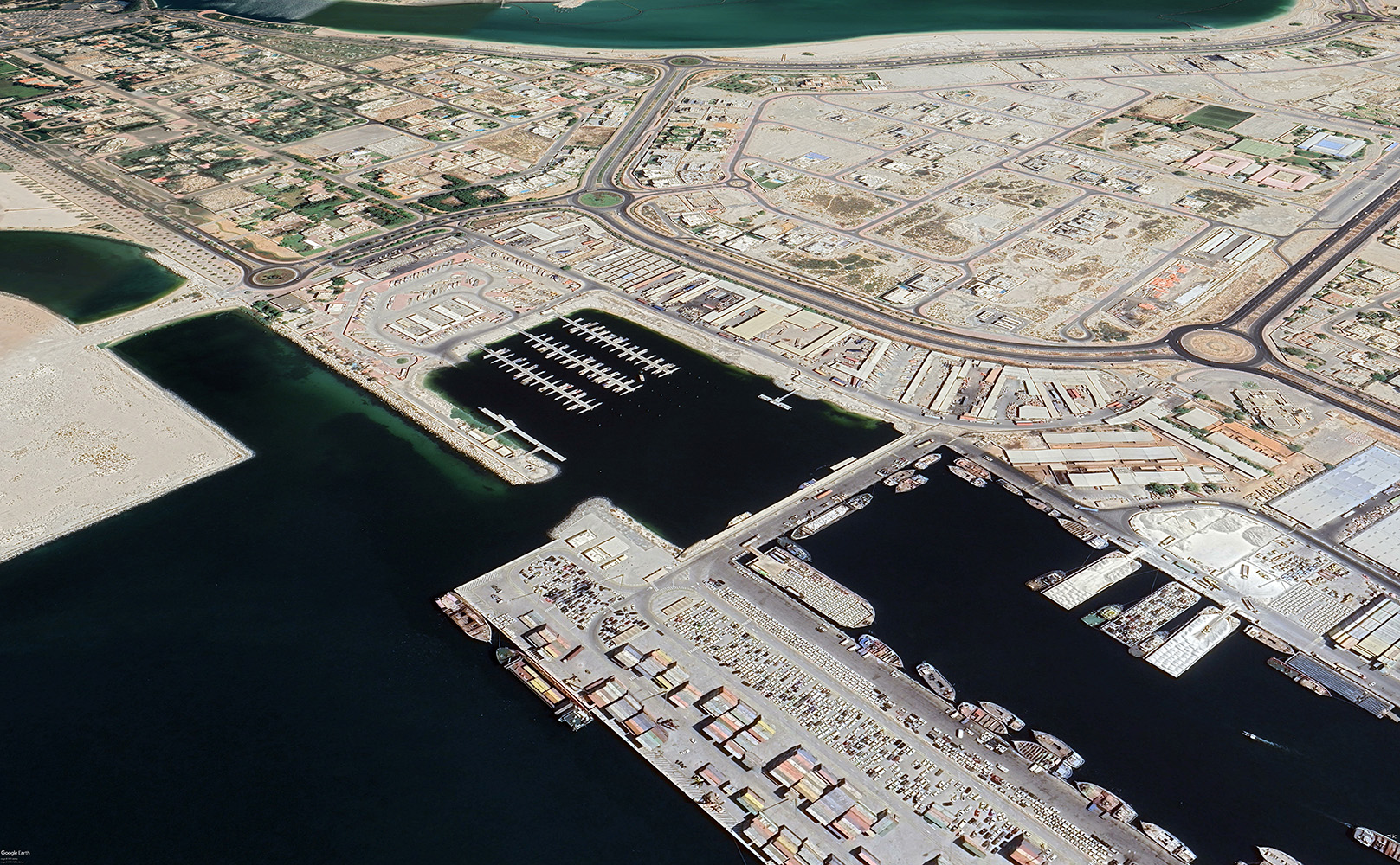 Satellite view of ports