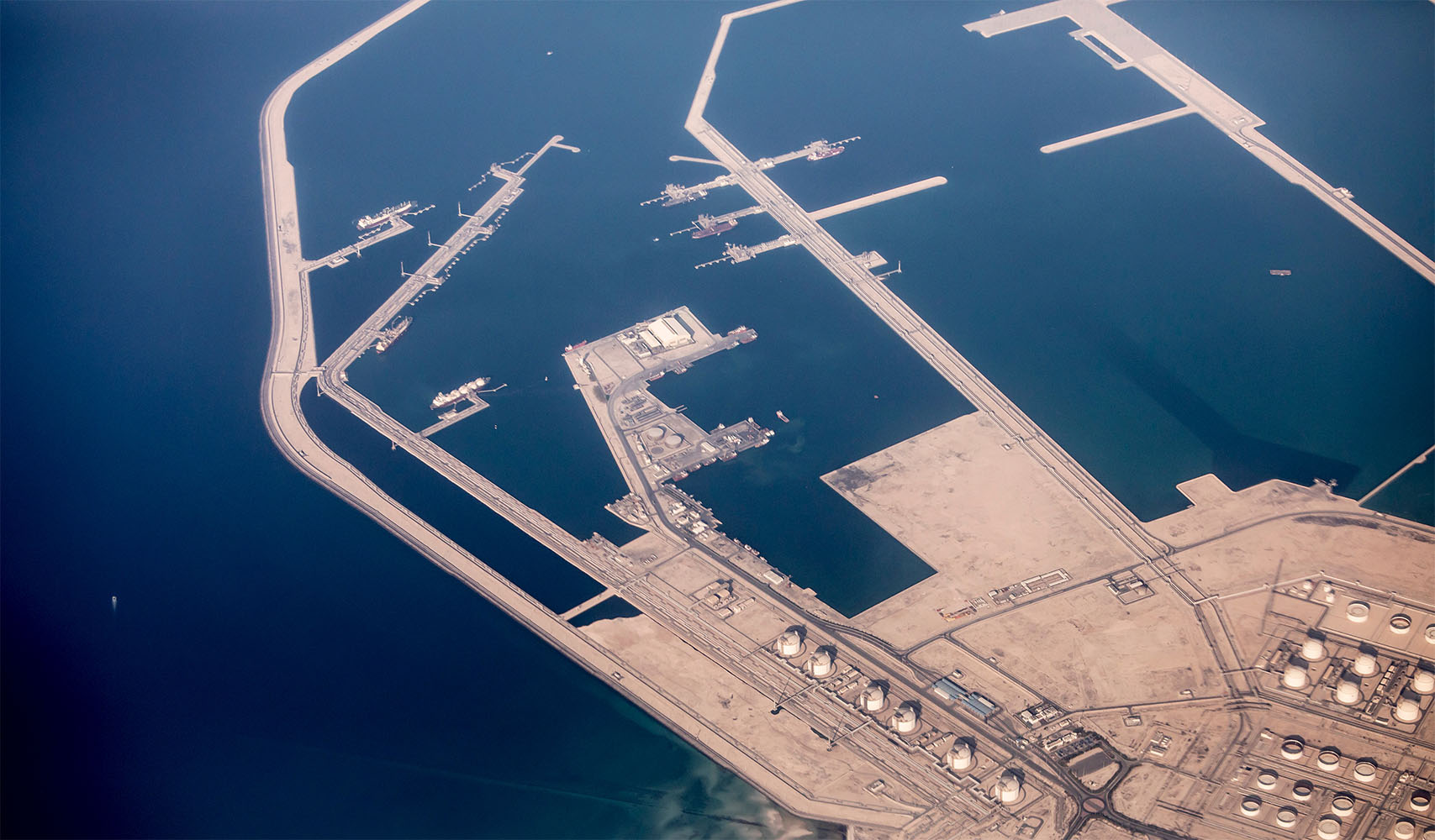 Aerial view of ports