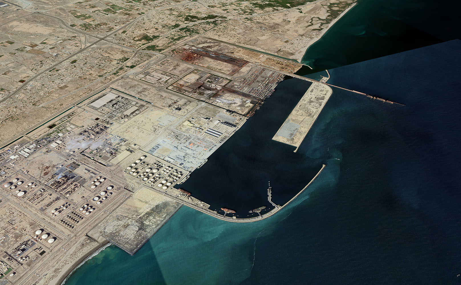 aerial view of Sohar Port in Oman